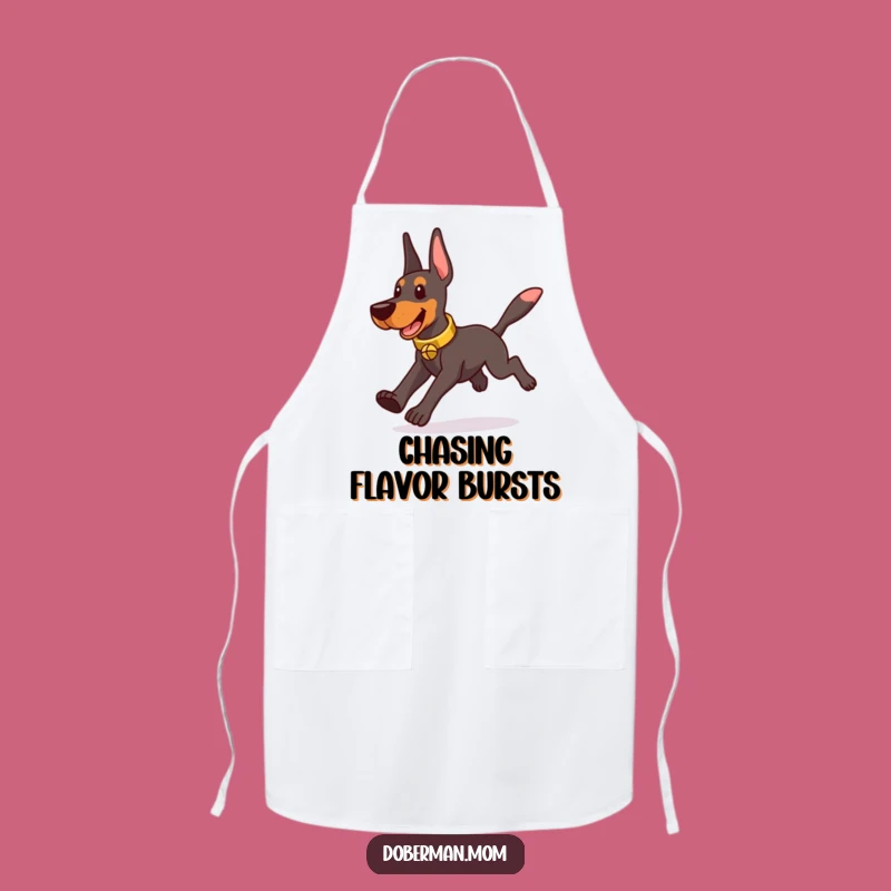 Funny Doberman Bell Chaser Apron - Playful Kitchen Dog Chef Gift