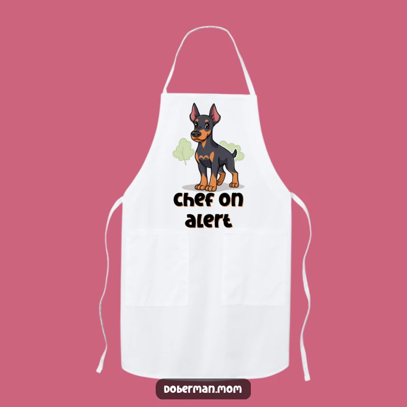 Funny Loyal Doberman Guardian Apron: Chef Canine Protection for Your Kitchen Gift