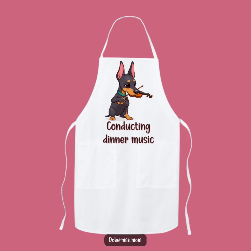 Funny Doberman Violinist Apron: Cook, Laugh, and Serenade Your Kitchen, Great Funny Gift