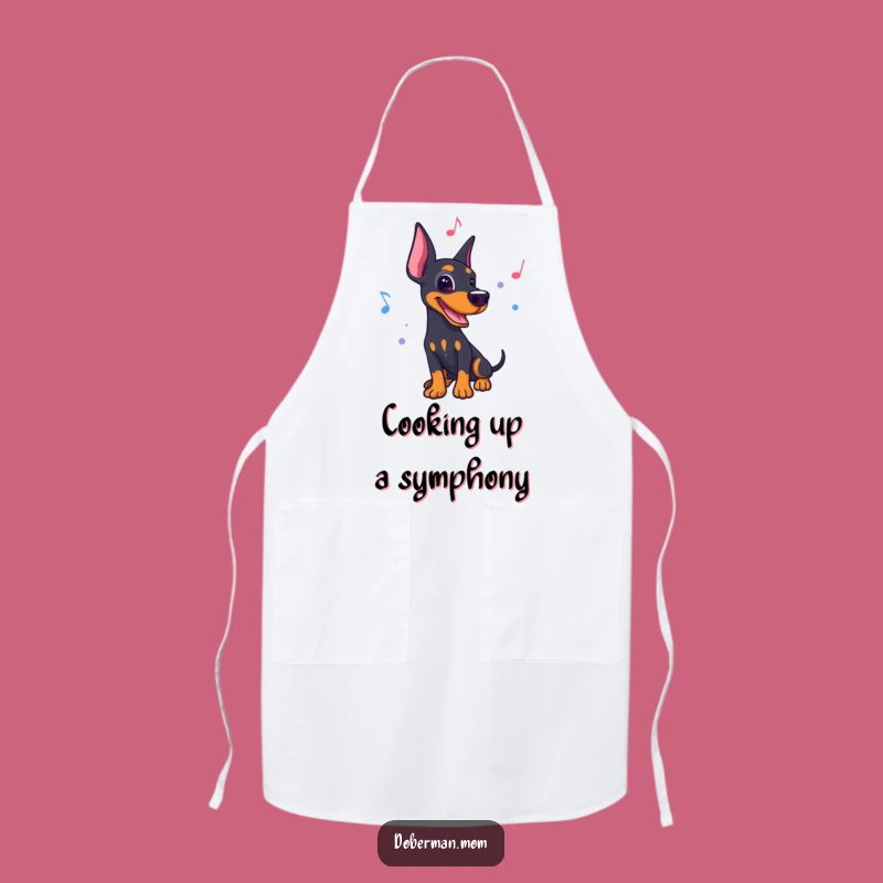 Funny Music Apron: Doberman Dancer, Hilarious Chef Accessory