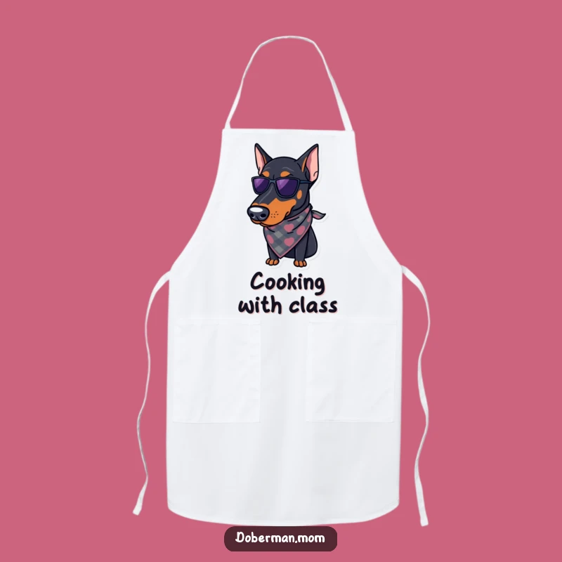 Funny Regal Doberman Apron: Stylish Bandana Kitchen Wear - Hilarious Chef Gift Idea