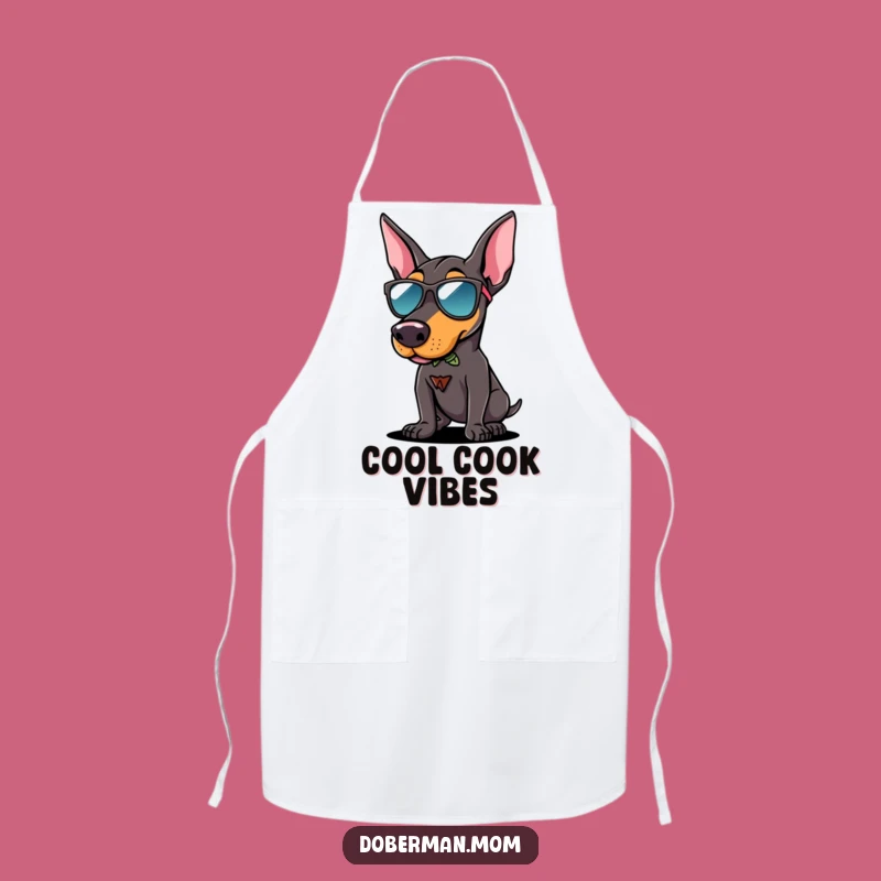 Funny Doberman Sunglasses Apron: Cook with Style, Cool Dog Gift