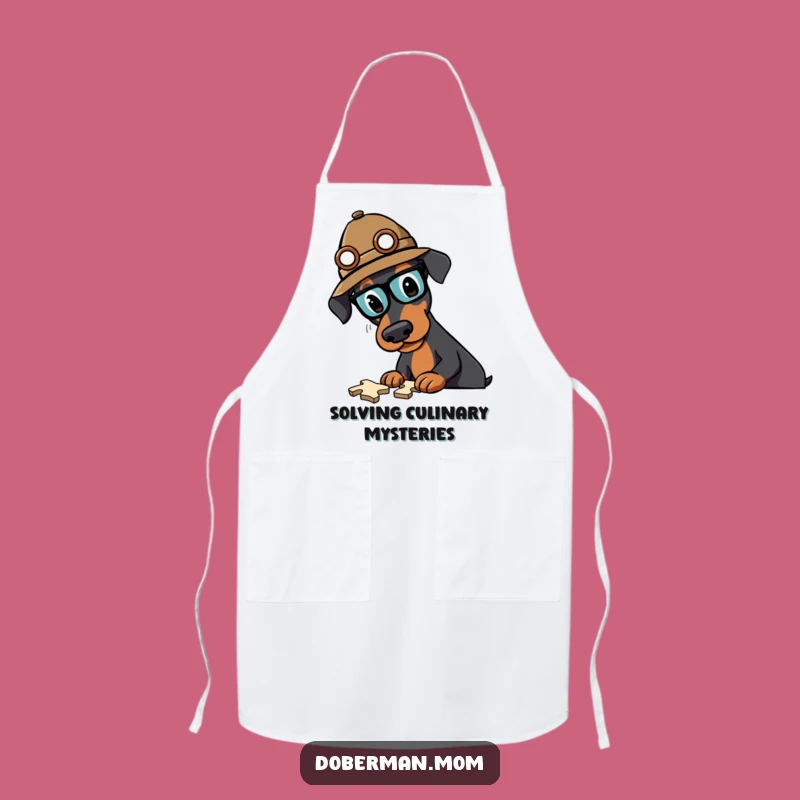 Funny Doberman Detective Apron: Cook Up Clues in Style, A Hilarious Funny Gift for Chefs