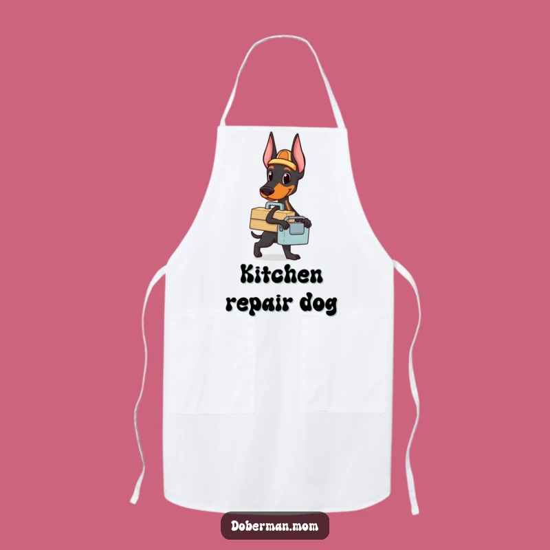 Funny Doberman Toolbox Apron: Cook and Fix, Handy Dog Gift