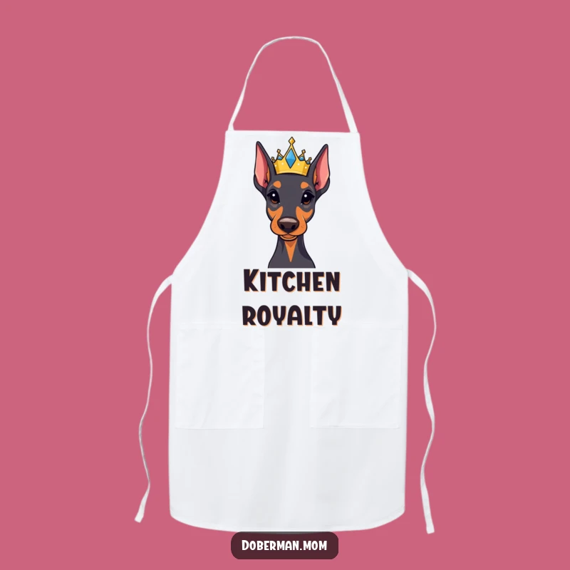 Funny Regal Doberman Crown Apron - Majestic Kitchen Wear