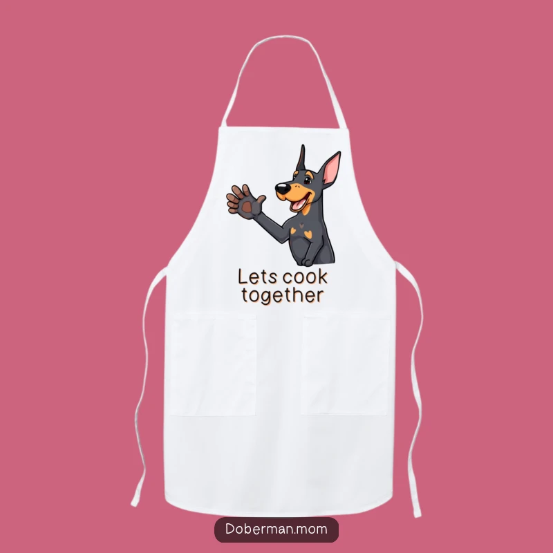 Funny Paw Shake Doberman Apron: Cook with Friendliness & Dog Design