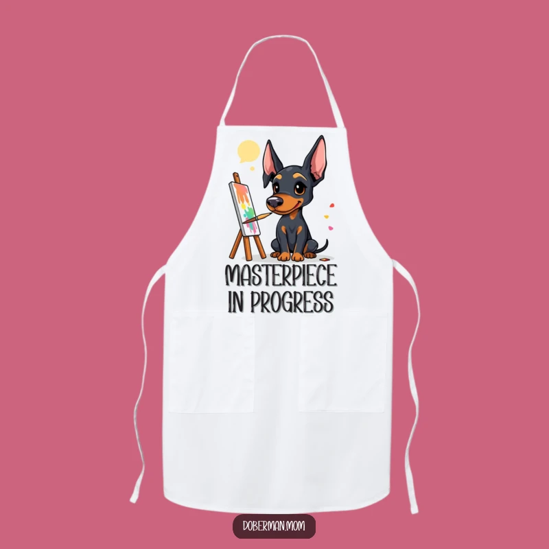 Funny Doberman Artist Apron: Paint Your Masterpiece in Style, A Creative Funny Gift