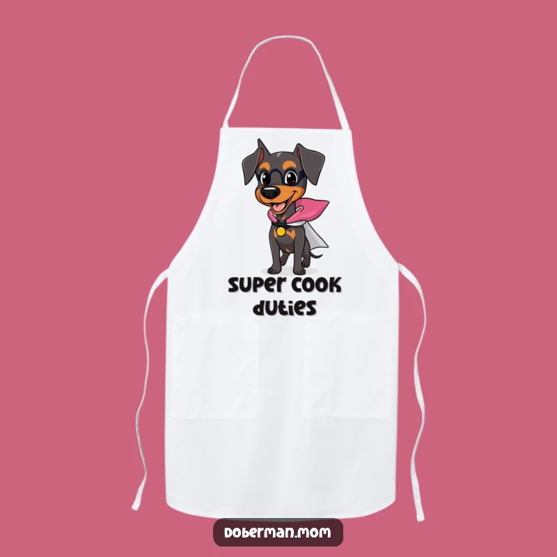 Funny Superhero Doberman Apron: Cook Like a Hero with This Dog Design