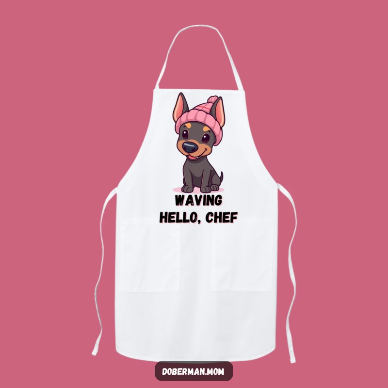Funny Doberman Hat Wave Apron: Cook with Charm, Delightful Gift