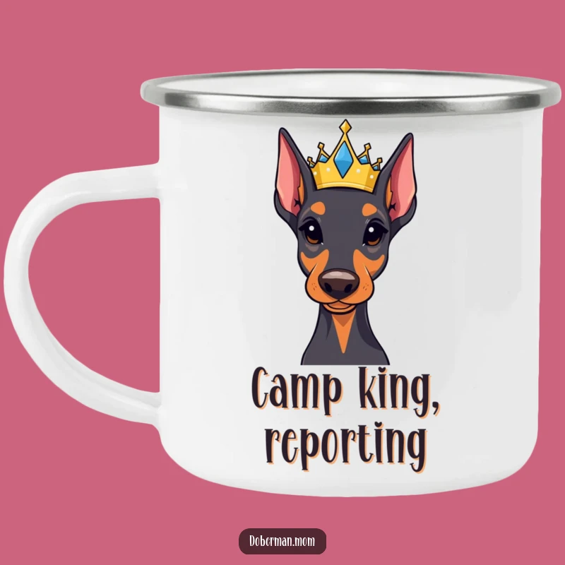 Funny Regal Doberman Crown Camping Mug - Majestic Drinkware