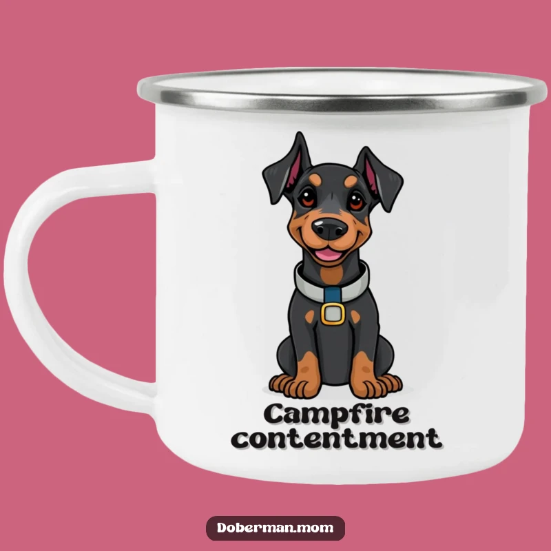 Funny Doberman Confidence Camping Mug: Stay Cool and Calm, Best Humorous Gift