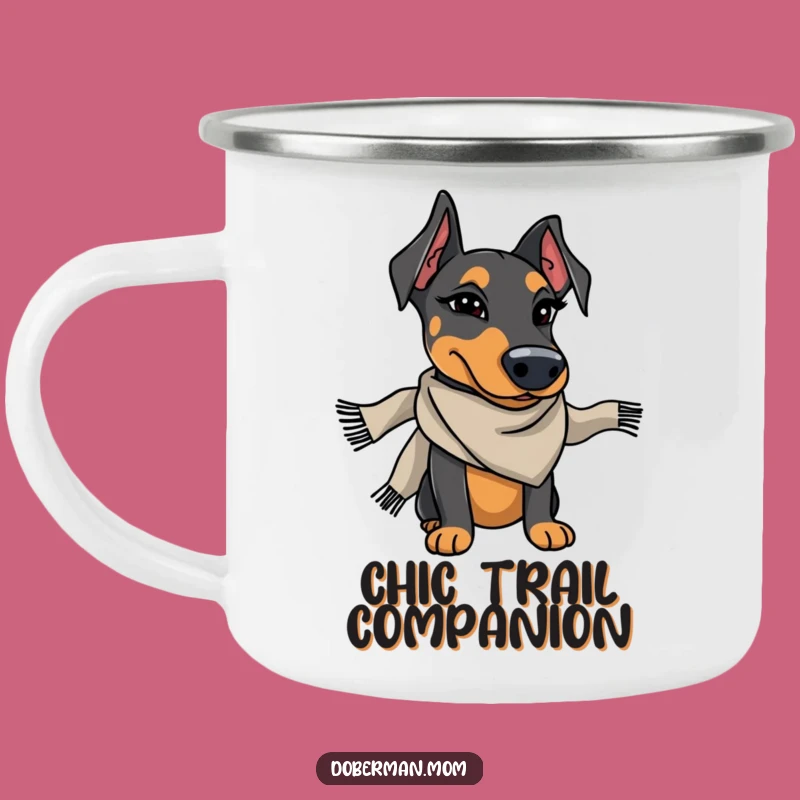 Funny Doberman Campfire Winking Mug - Stylish Outdoor Dog Gift