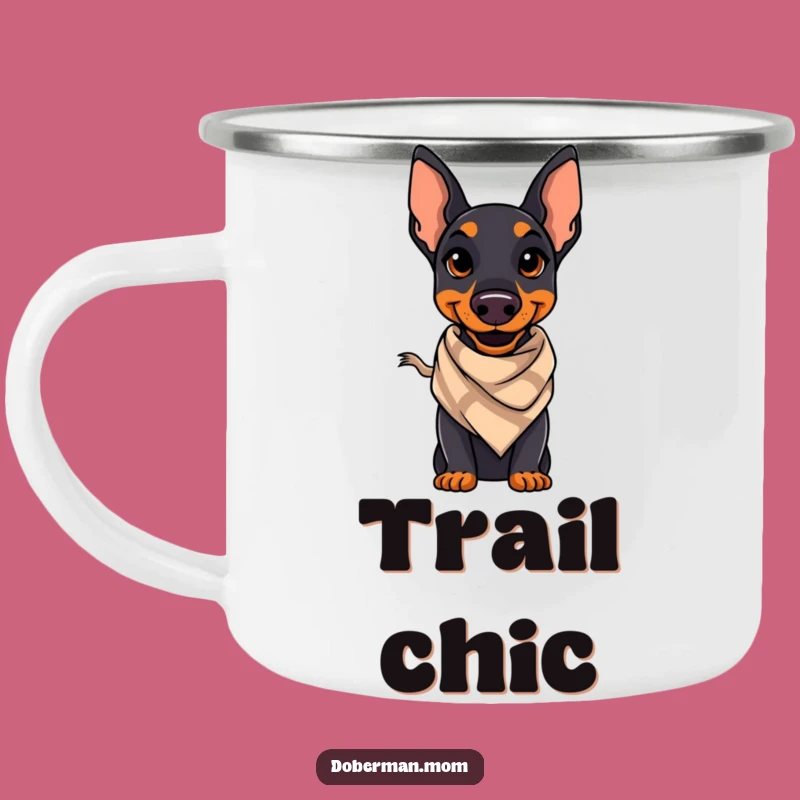 Funny Doberman Stylish Camping Mug: Adventure Ready Dog Gift