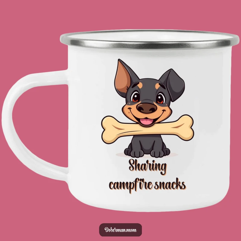 Funny Sweet Doberman Bone Camping Mug - Adorable Drinkware