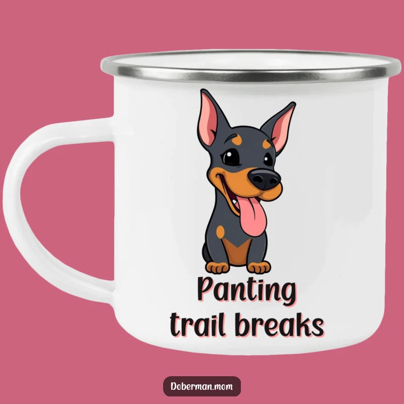 Funny Happy Doberman Camping Mug A Hilarious Companion for Dog Lovers