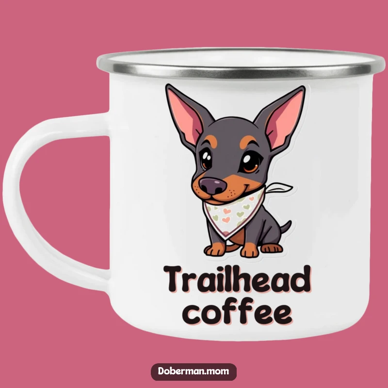 Funny Doberman Adventure Camping Mug A Hilarious Companion for Outdoor Trips
