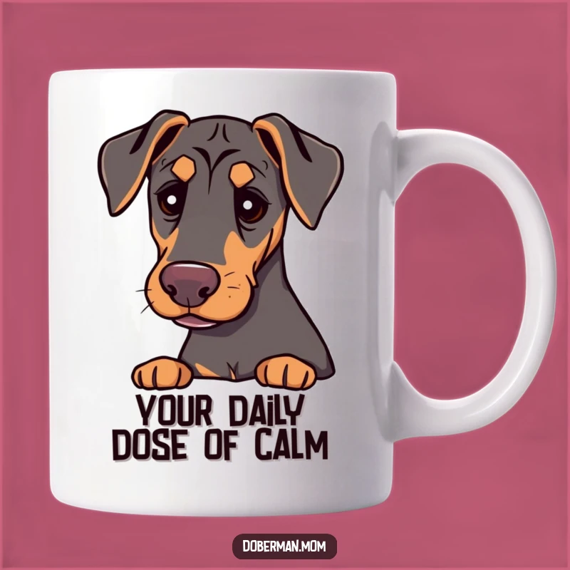 Comforting Funny Doberman Gentle Eyes Mug: Sweet Dog Gift for Kind Souls