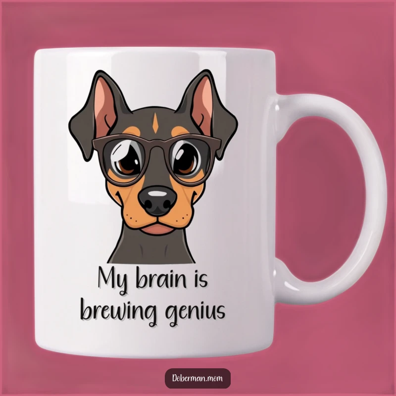 Funny Doberman Professor Mug: A Smart Dog Gift for Book Lovers
