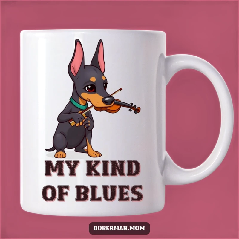 Funny Doberman Violinist Mug: Serious Musician Dog Makes a Hilarious Gift