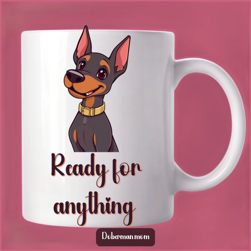 Funny Happy Doberman Pose Mug: Confident Canine Coffee Cup Gift