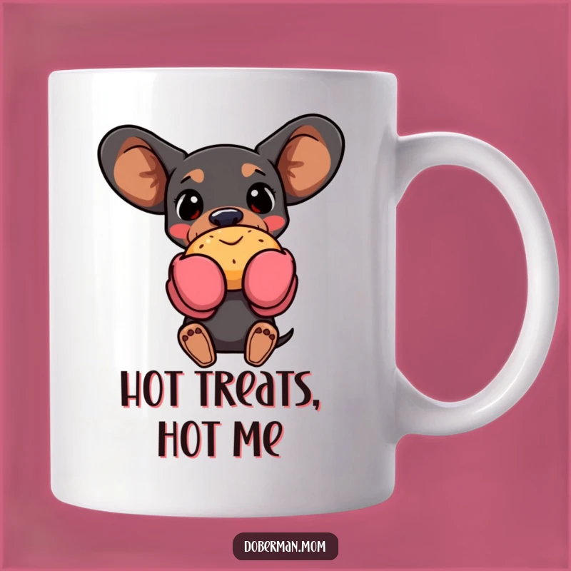 Funny Baking Doberman Oven Mitt Mug - Hilarious Gift for Pastry Loving Dog Owners