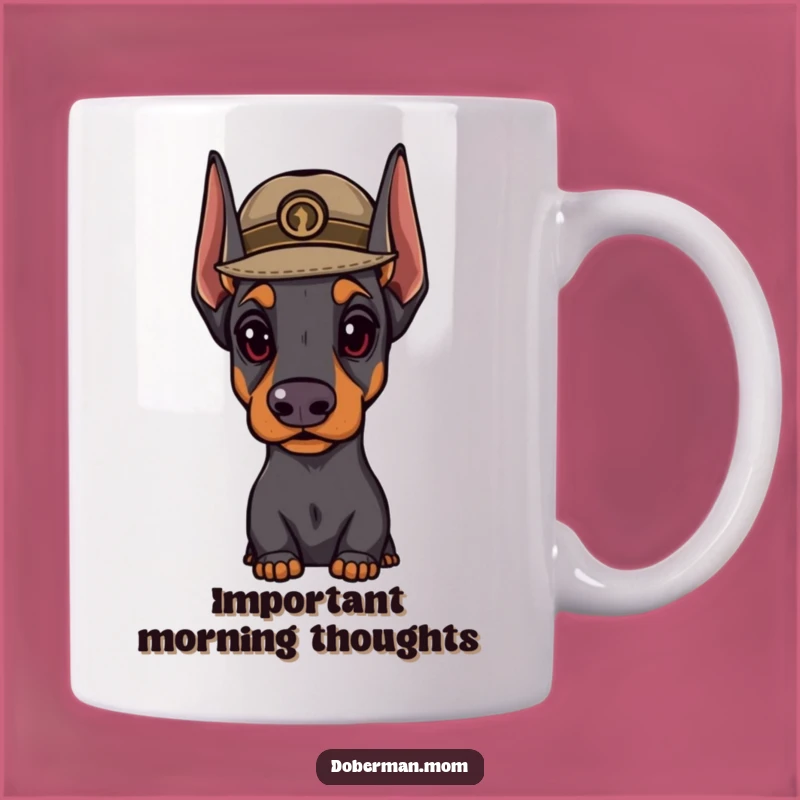 Funny Doberman Hat Mug: Distinguished Dog, Important Moments Gift