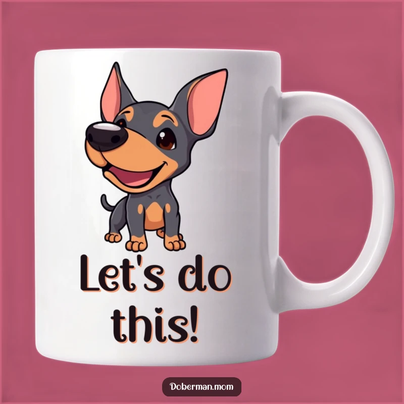 Funny Doberman Mug: Playful Bark Invite, Perfect Interactive Gift for Dog Lovers