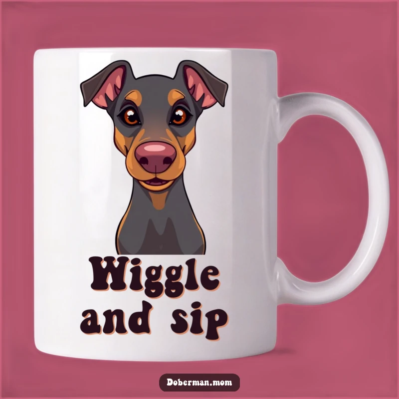 Playful Doberman Mug: Wiggling Nose & Funny Glint, Perfect Dog Gift