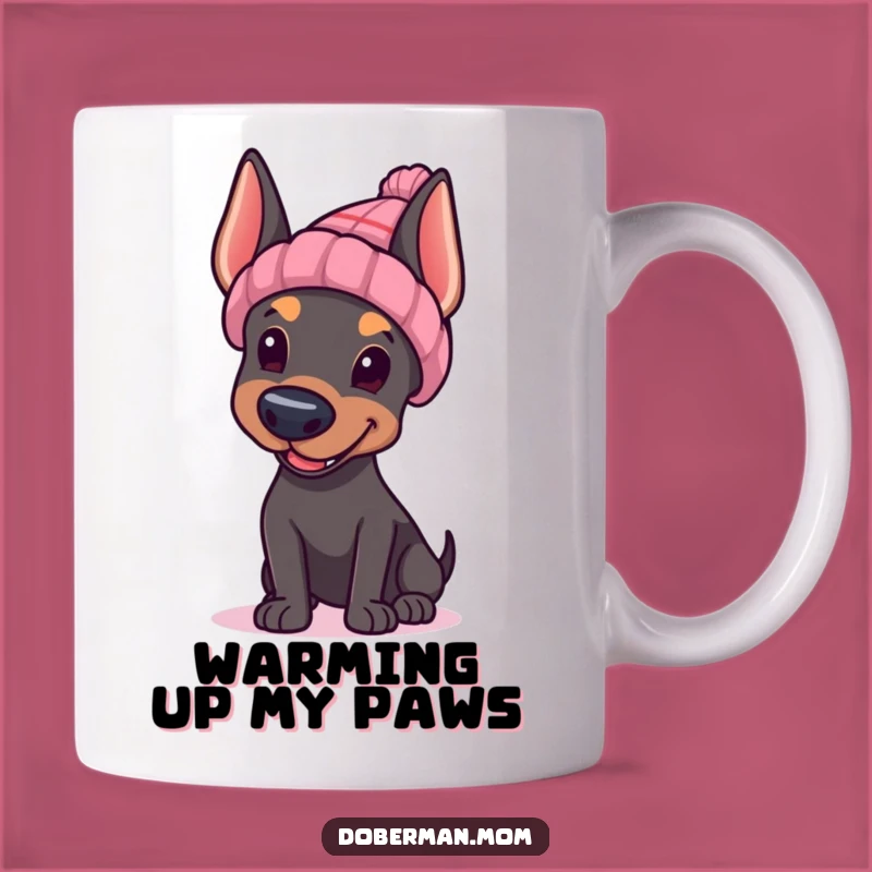 Funny Doberman Hat Wave Mug: Adorable Dog Gift for Cozy Mornings