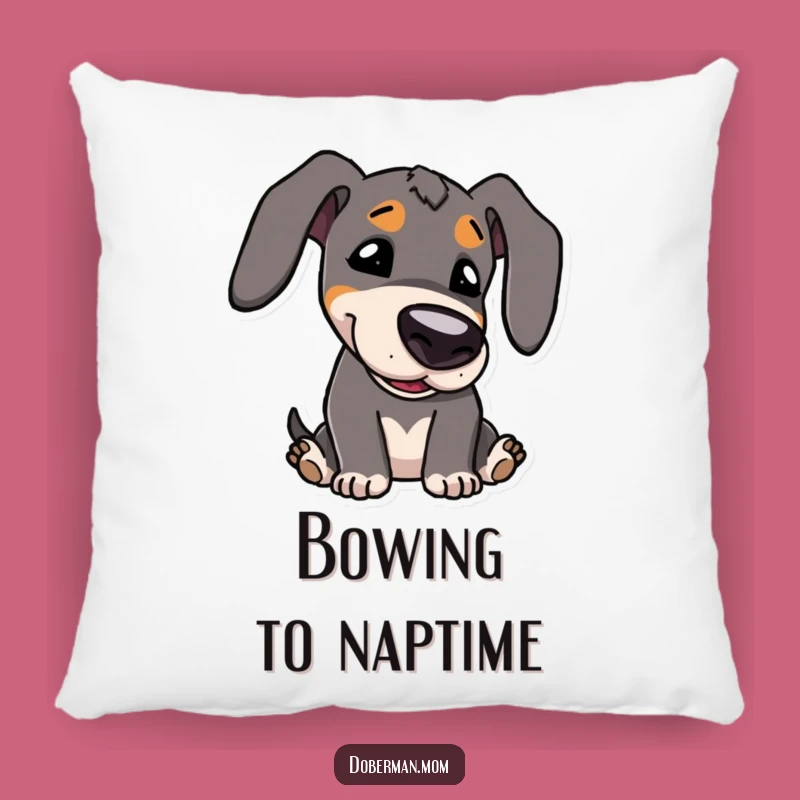 Funny Kawaii Doberman Bowing Pillow: Cozy Comfort with Adorable Charm