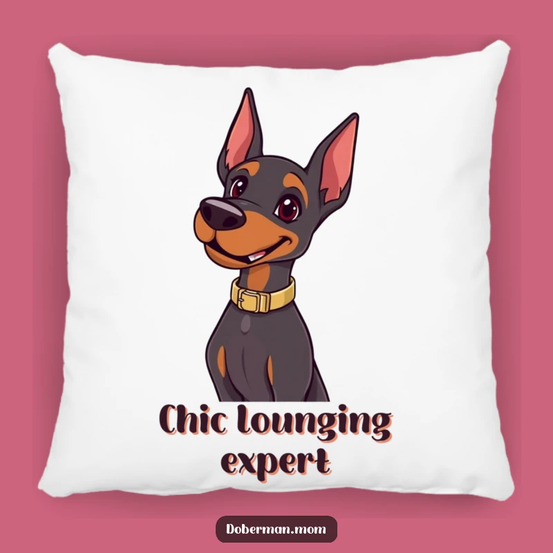 Funny Happy Doberman Pose Pillow: Cozy Canine Comfort with a Confident Flair Gift