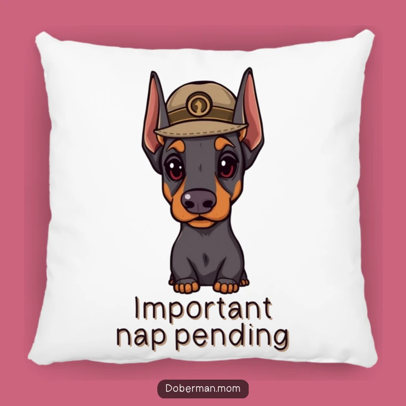 Cozy Funny Doberman Hat Pillow: Soft Distinguished Decor, Chic Dog Gift