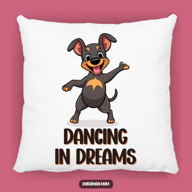 Funny Cheerful Doberman Dance Pillow: Cozy Comfort with a Wagging Tail