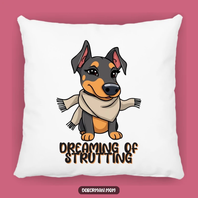 Funny Doberman Winking Pillow - Cozy & Chic Dog Decor Gift