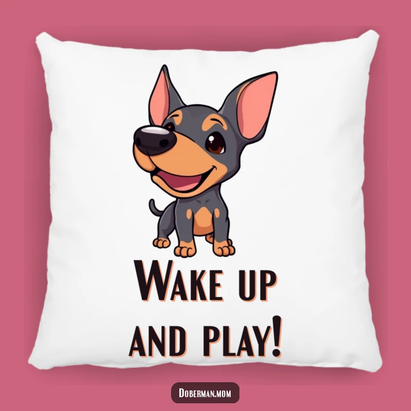 Funny Doberman Pillow: Playful Bark Comfort, Cozy and Engaging Funny Gift