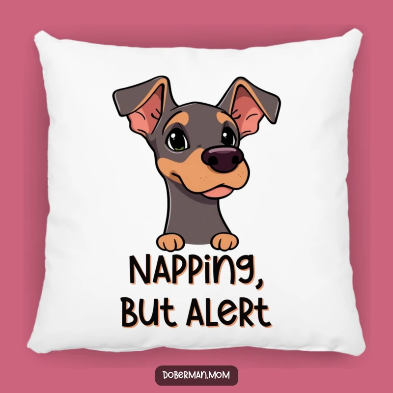 Funny Doberman Sniffing Pillow: Cozy Comfort for the Curious Canine Fan