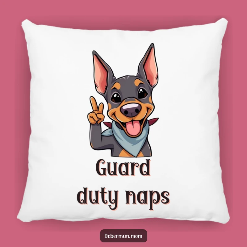 Funny Doberman Salute Pillow: Comfy, Cool, and Hilarious Dog Accent