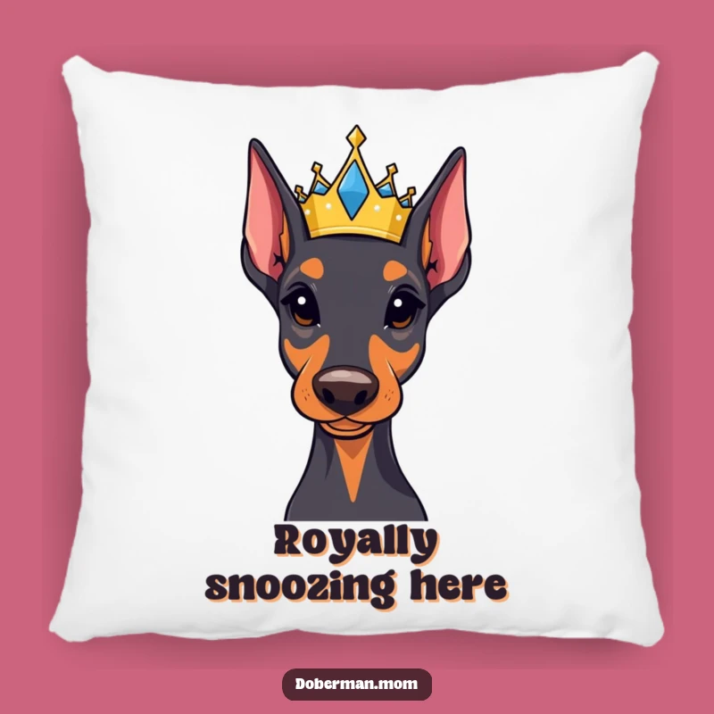 Funny Regal Doberman Crown Pillow - Majestic Comfort