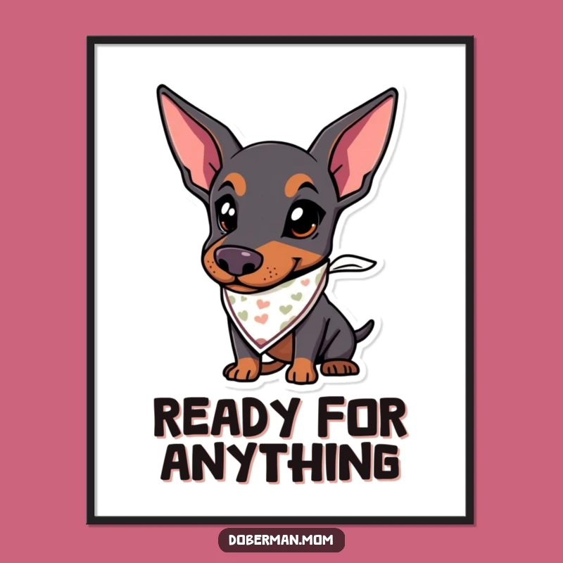 Funny Doberman Adventure Digital Art A Hilarious Printable for Explorers