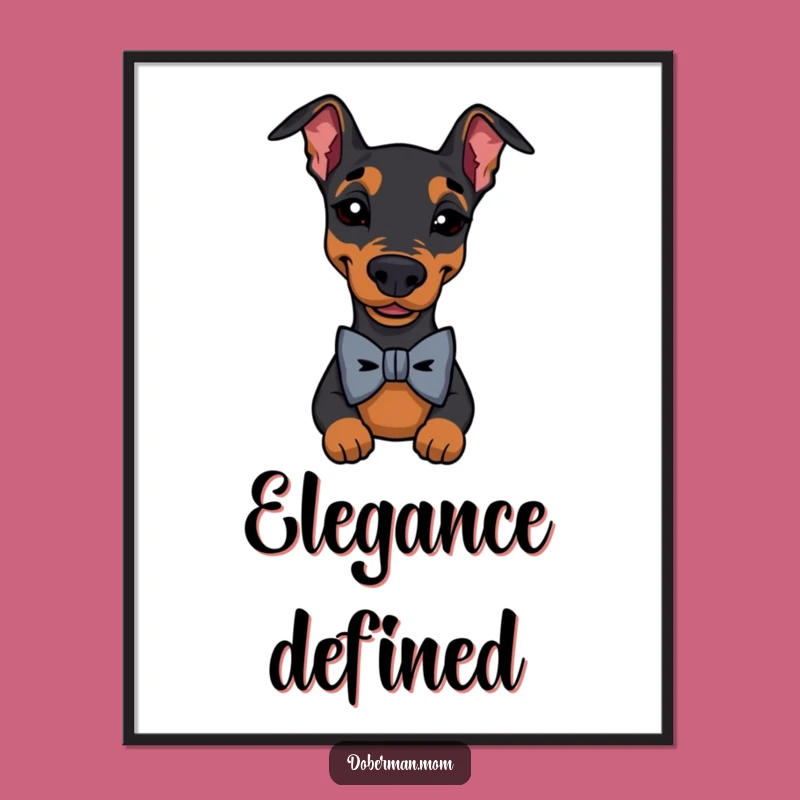 Funny Doberman Bow Tie Wink Digital Art: Playful Canine Elegance for Your Space Gift