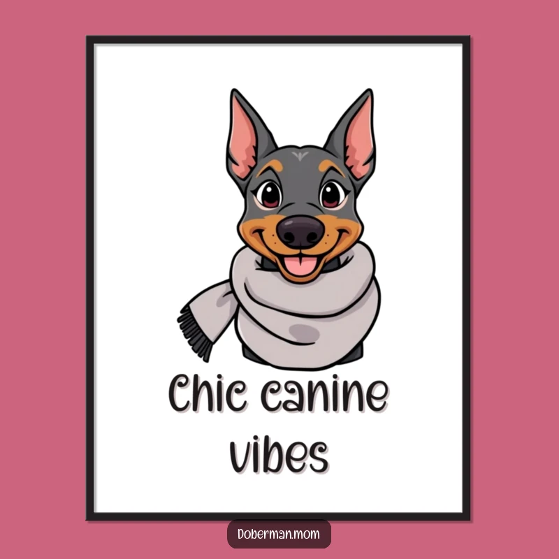 Funny Doberman Digital Art: Elegant Dog Image for Chic & Humorous Decor
