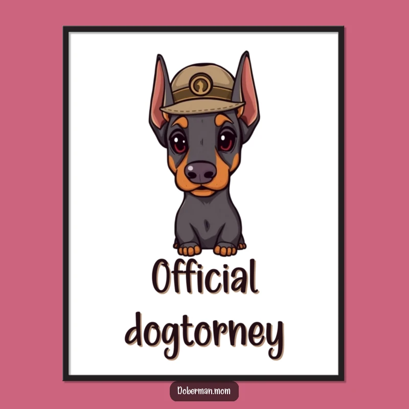 Funny Doberman Hat Digital Art: Classy Printable Decor, Instant Gift