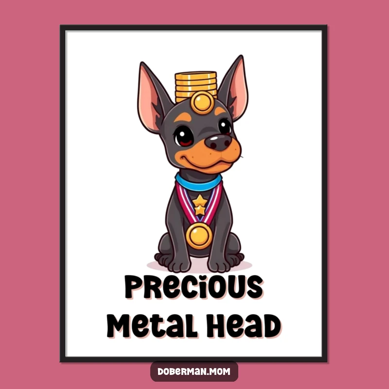 Funny Doberman Medal Master Digital Print: Instant Award-Winning Humor Art
