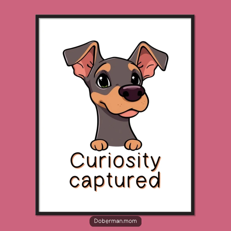 Funny Doberman Sniffing Digital Art: Instant Alert Decor for Dog Lovers