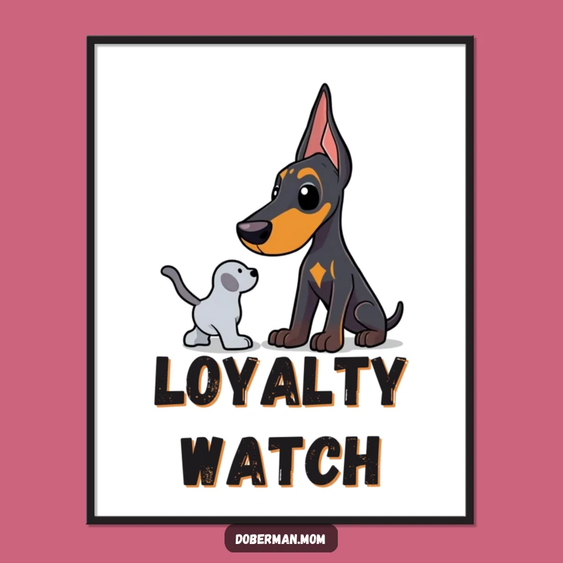 Protective Doberman Digital Art: Instant Guardian for Your Walls