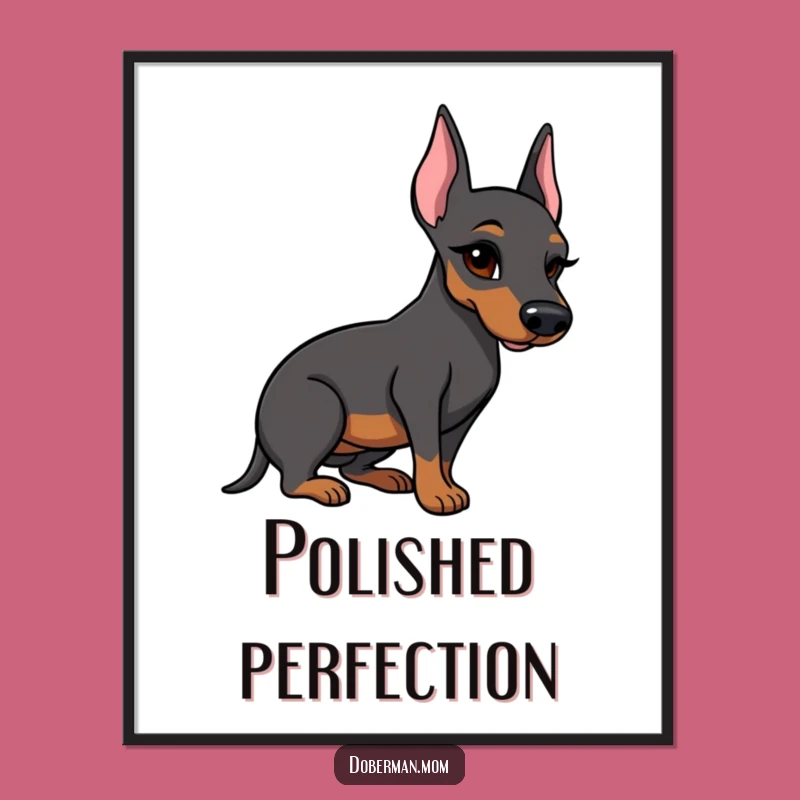 Funny Doberman Boot Digital Art: Winking Dog Print, Polished Boot Decor Gift