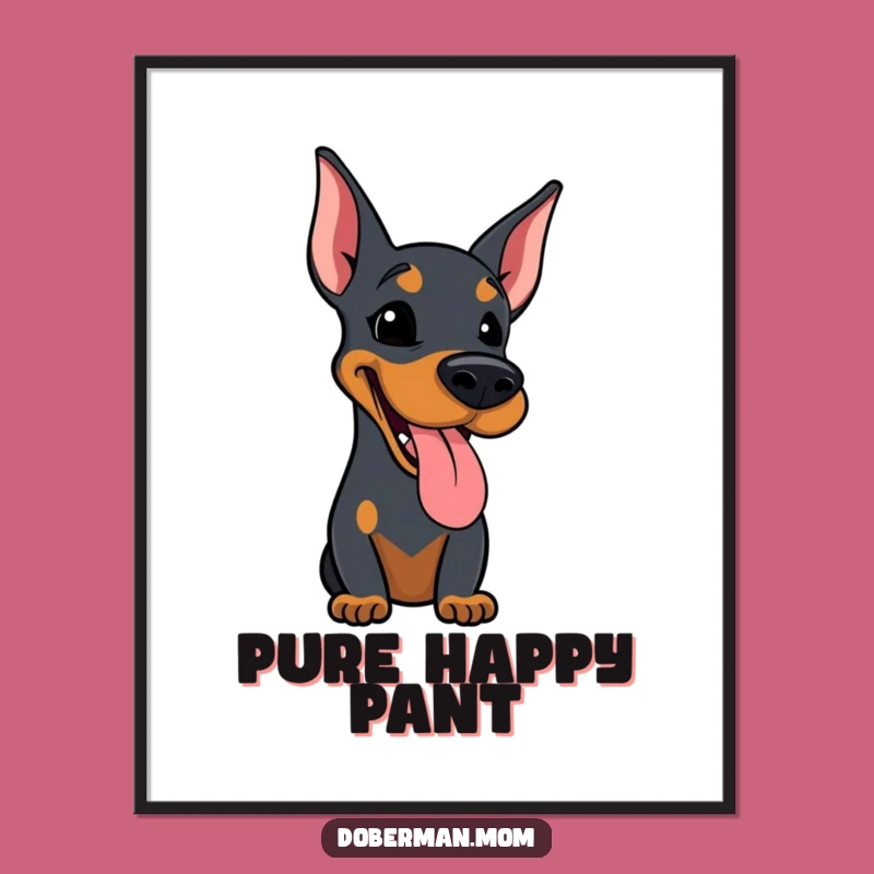 Funny Happy Doberman Digital Art A Hilarious Printable for Dog Lovers