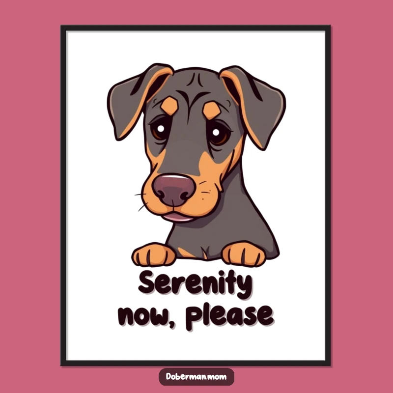 Funny Doberman Gentle Comfort Digital Art: Instant Soothing Gift