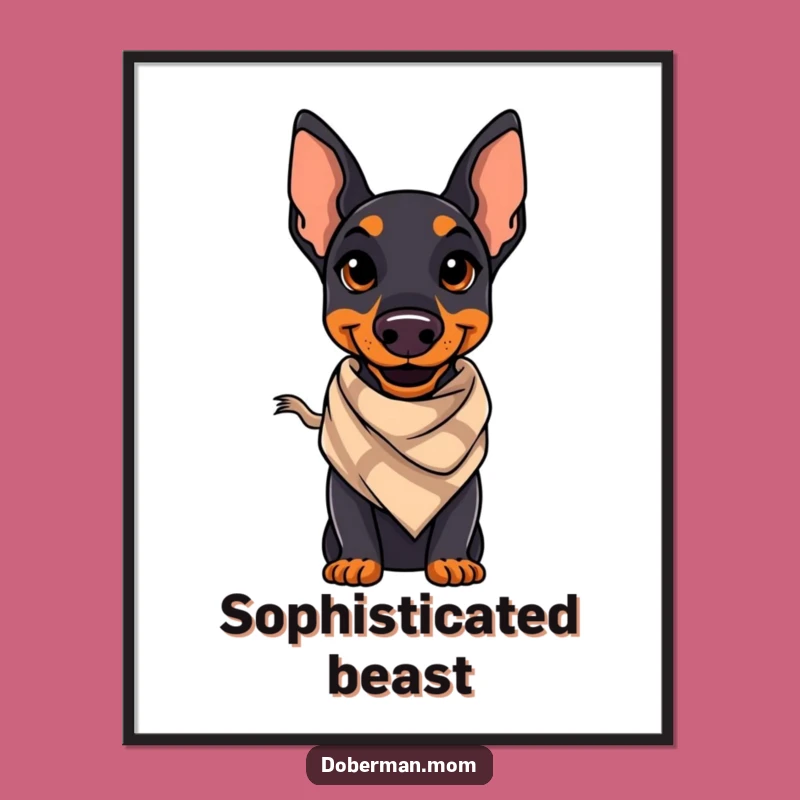 Funny Doberman Smile Digital Art: Instant Chic Decor