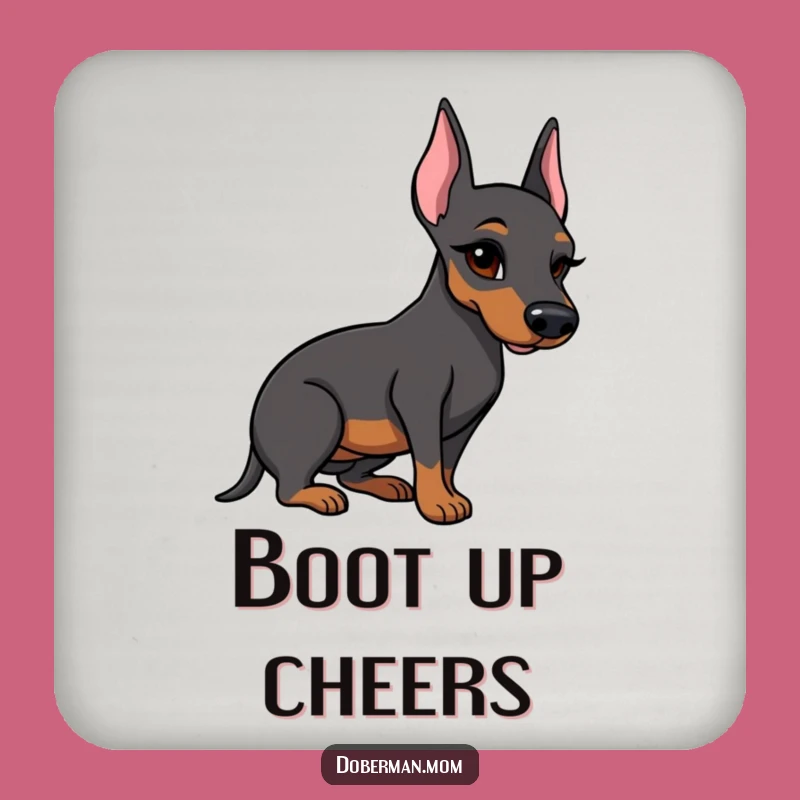 Funny Doberman Boot Coaster: Winking Dog Protection, Stylish Bar Decor Gift